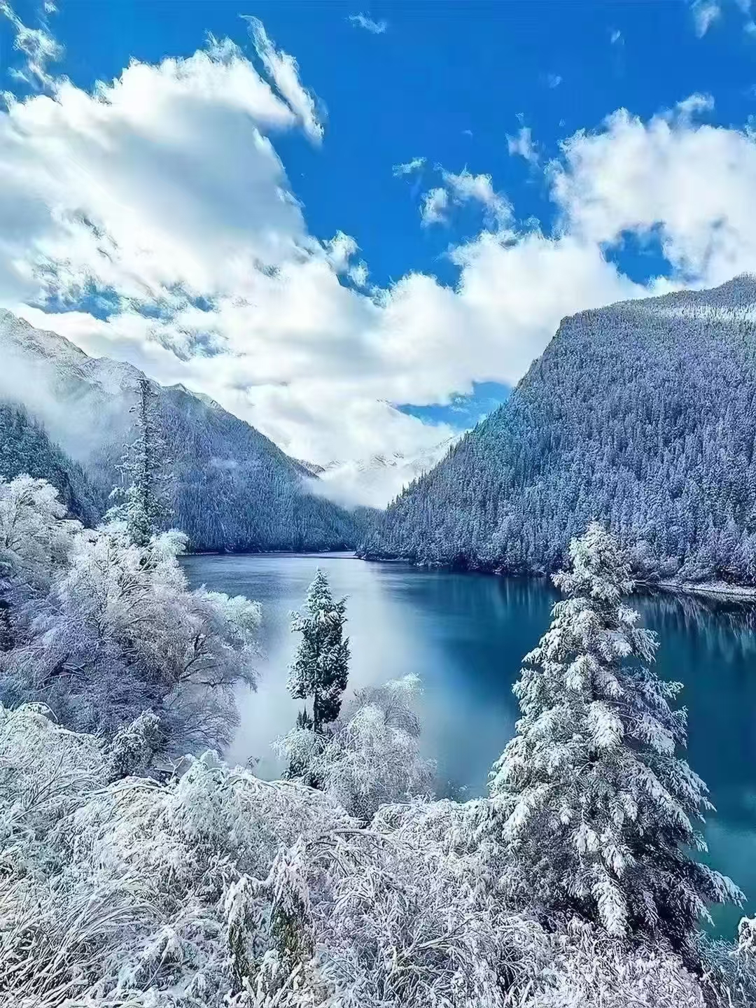 九寨沟冬季