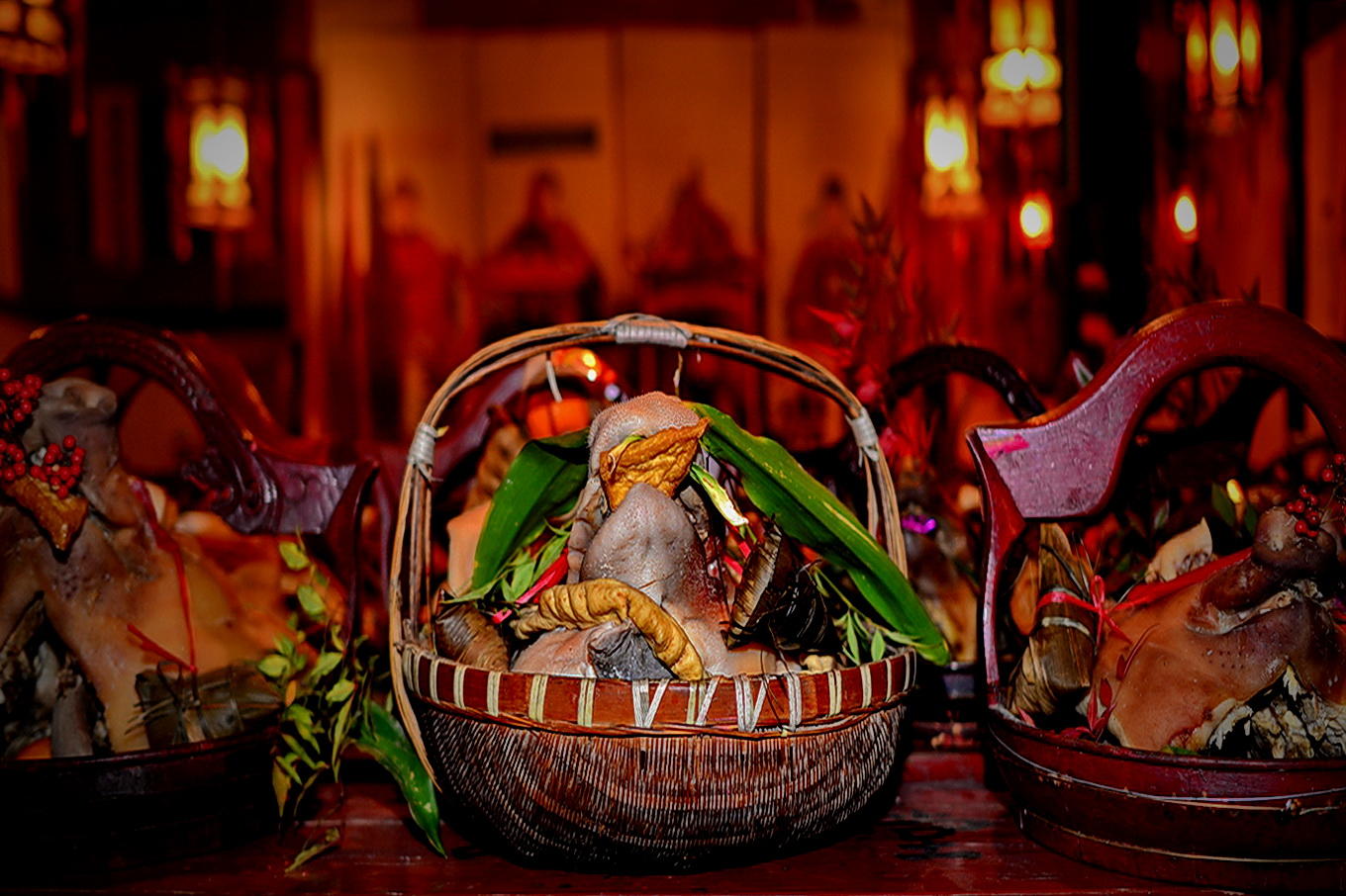 2015年正月初五初六千岛湖朱家村猪头大赛