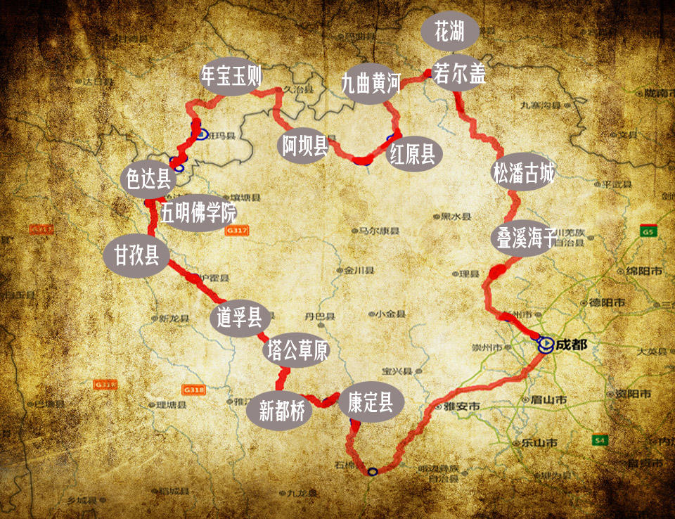 色达县乡镇地图图片