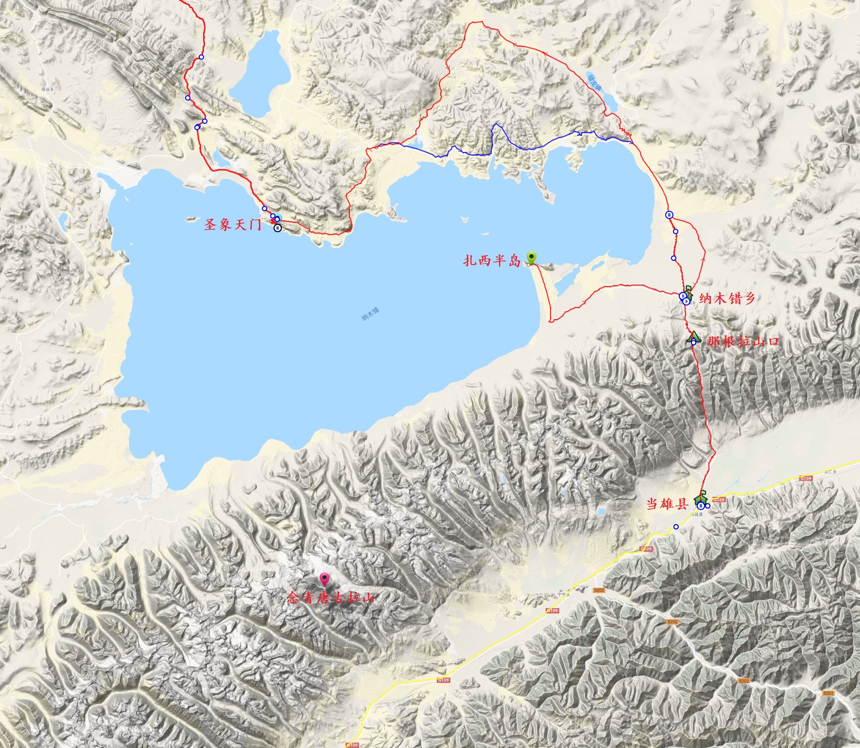 纳木错湖地图位置图片